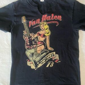 2008 Van Halen Concert Tour Black Graphic Tee - Short Sleeve